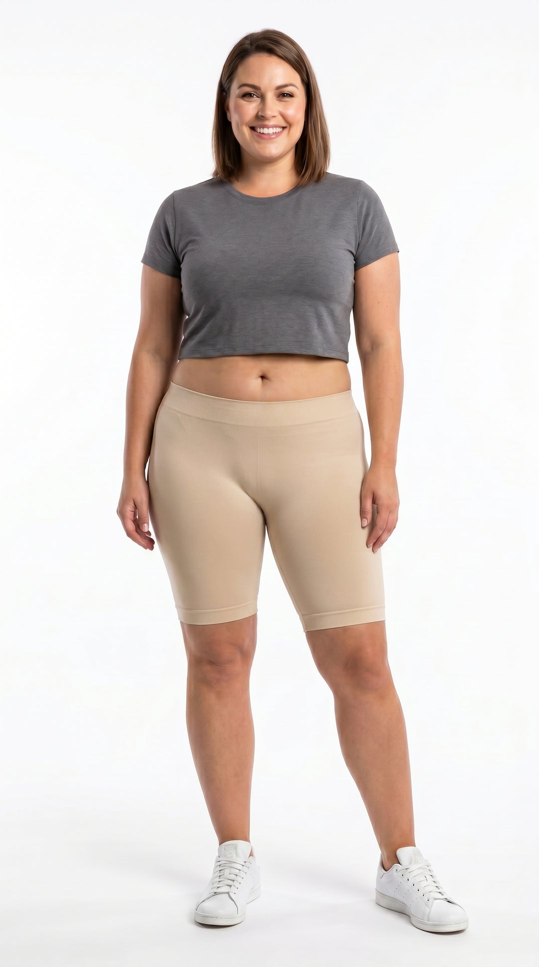 Basic Nylon Spandex Biker Shorts - Plus Size - 1XL 2XL 3XL