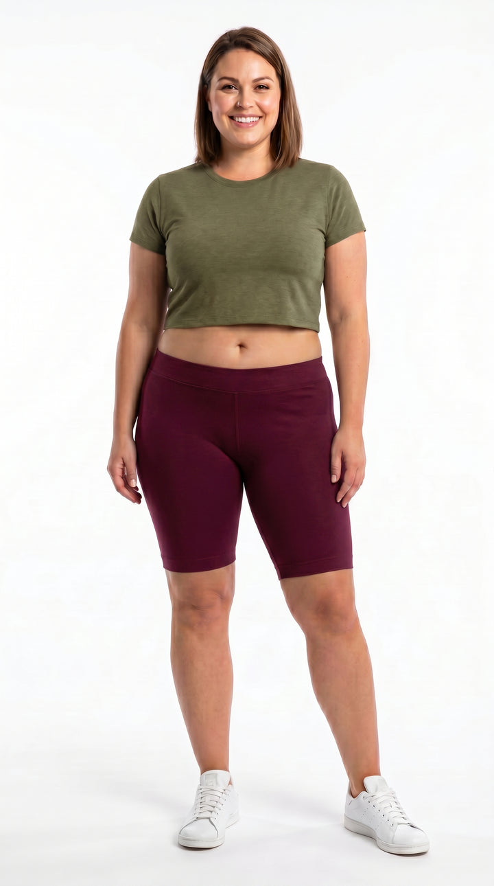 Basic Nylon Spandex Biker Shorts - Plus Size - 1XL 2XL 3XL