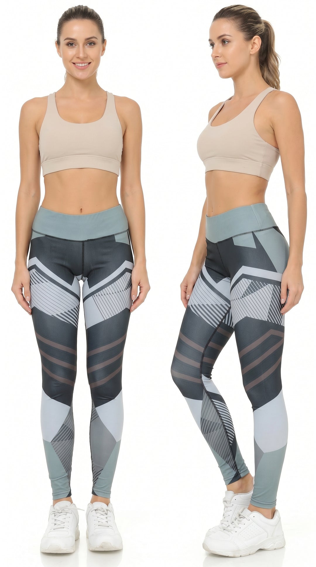 Charcoal Angular Motion High Waisted Sport Leggings