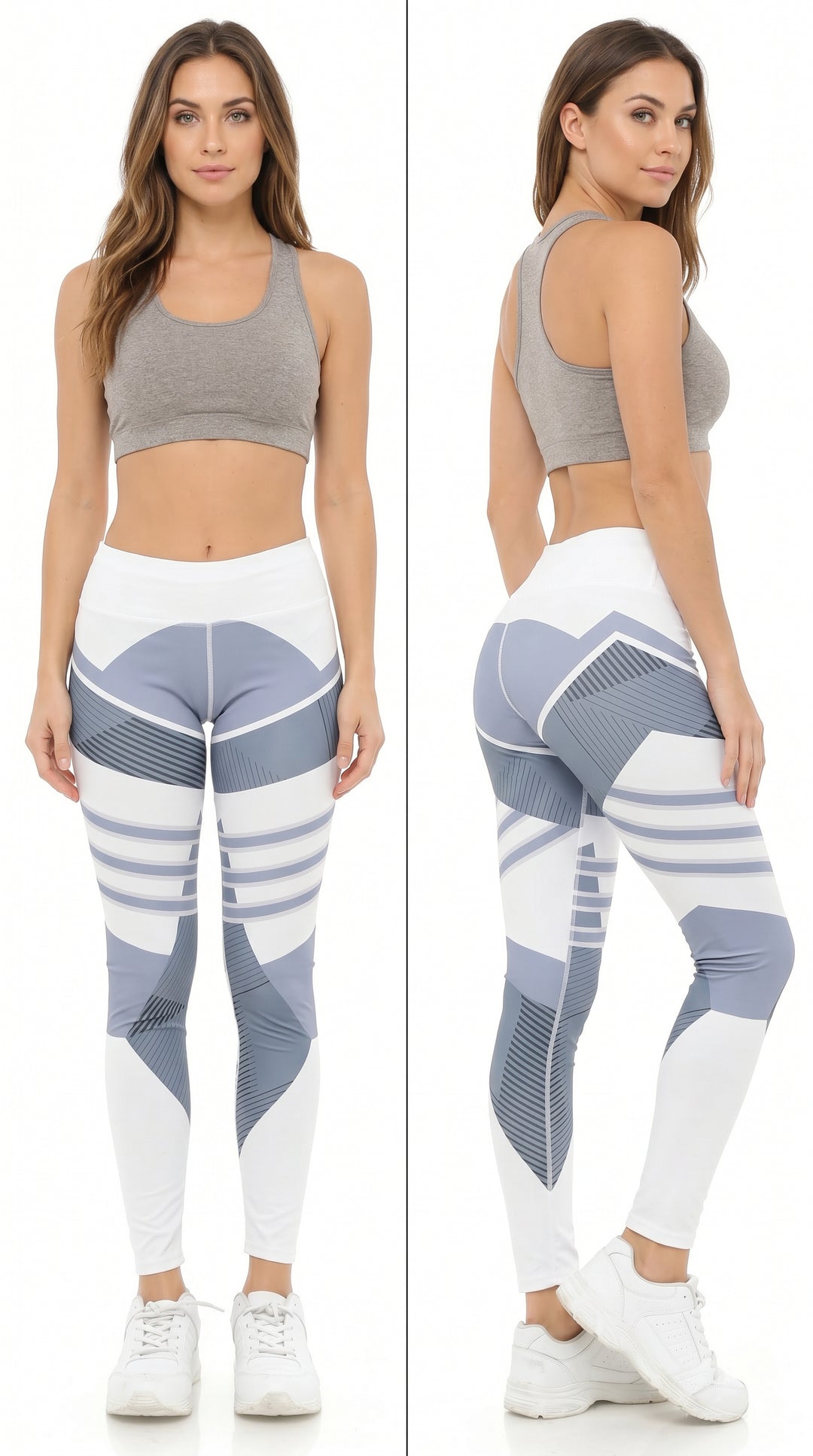 White Angular Motion High Waisted Sport Leggings
