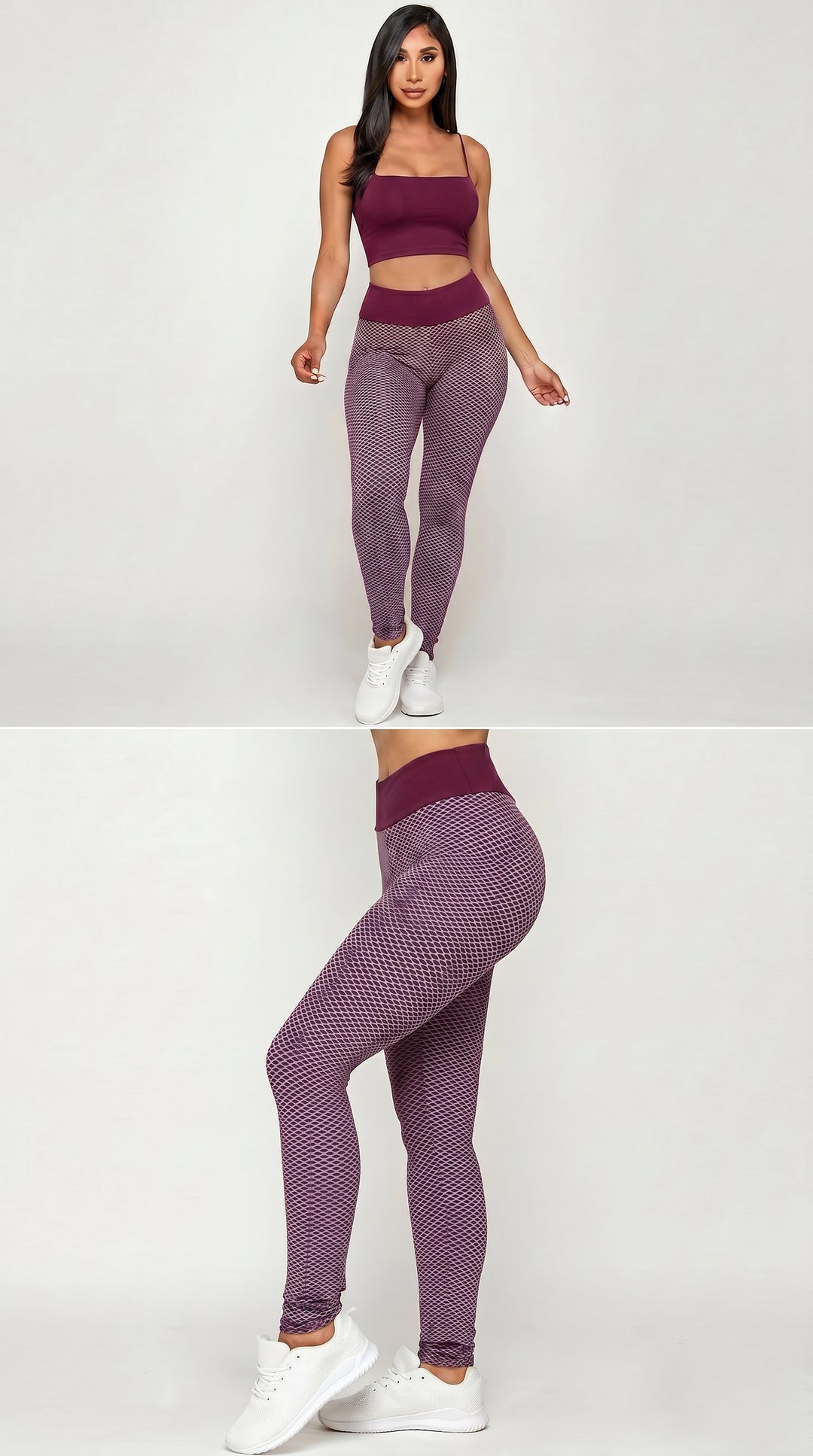 Contrast Textured Scrunch Butt Leggings - NO POCKETS