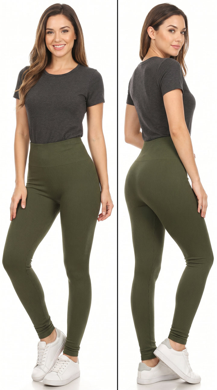 Comfy Heathered High Waisted Leggings - Plus Size - 1XL 2XL 3XL