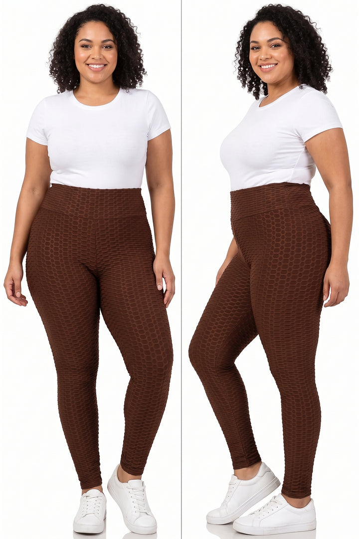 Scrunch Butt High Waisted Leggings - Plus Size - 1XL 2XL 3XL