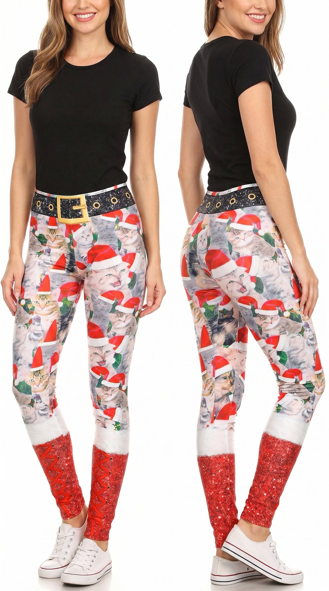 Jolly Christmas Cats and Dogs Leggings