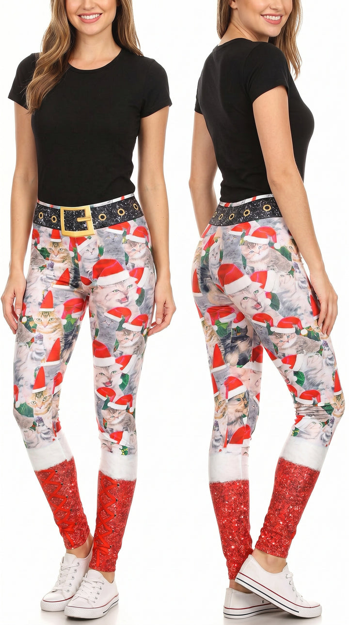 Jolly Christmas Cats and Dogs Leggings