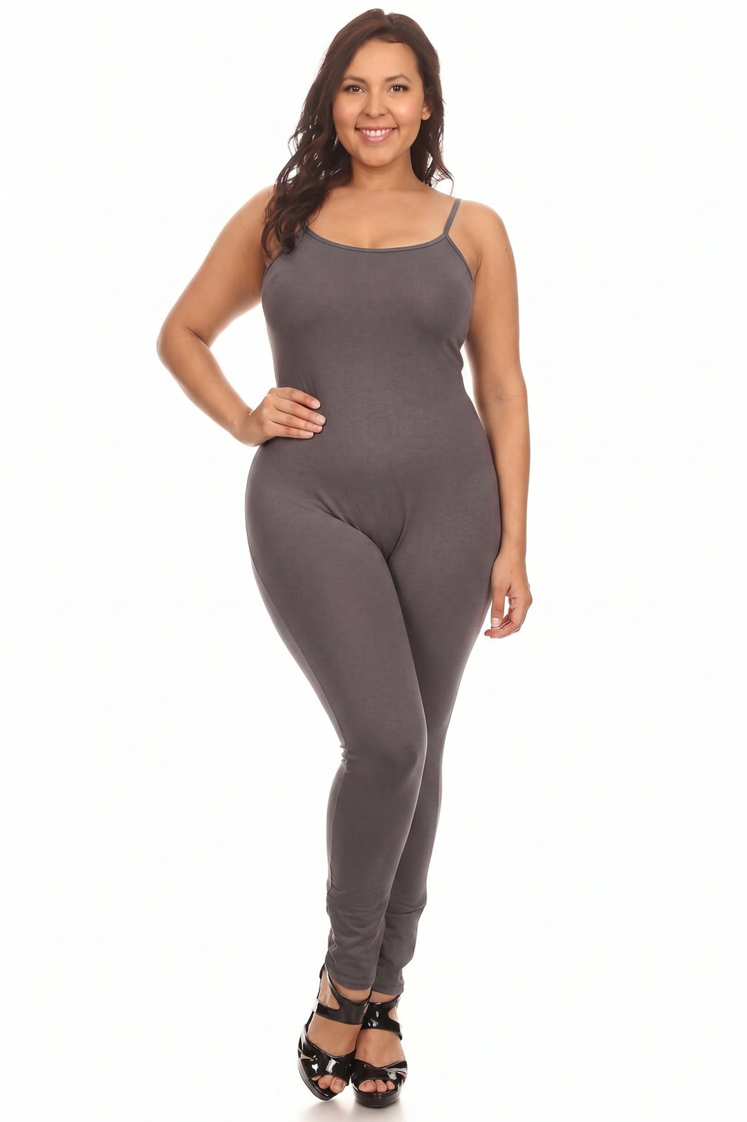 USA Spaghetti Strap Cotton Tank Jumpsuit - Plus Size - 1XL 2XL 3XL