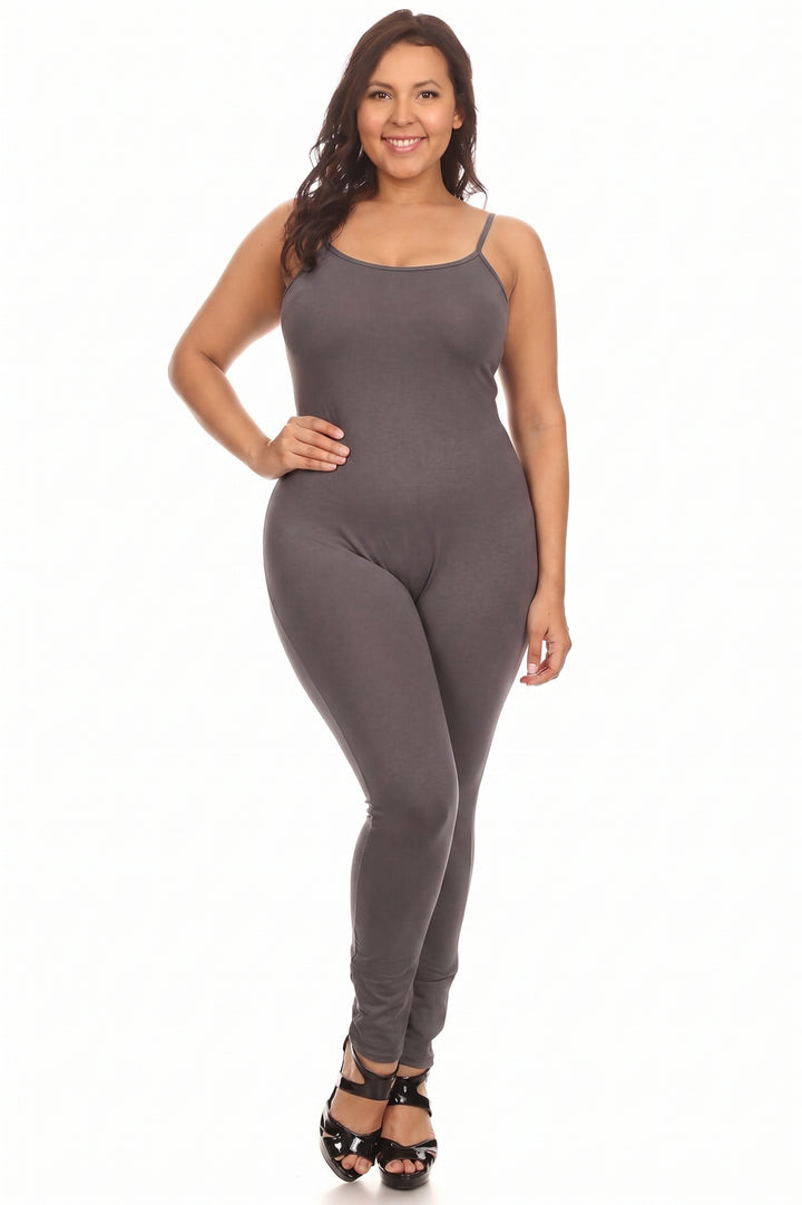 USA Spaghetti Strap Cotton Tank Jumpsuit - Plus Size - 1XL 2XL 3XL