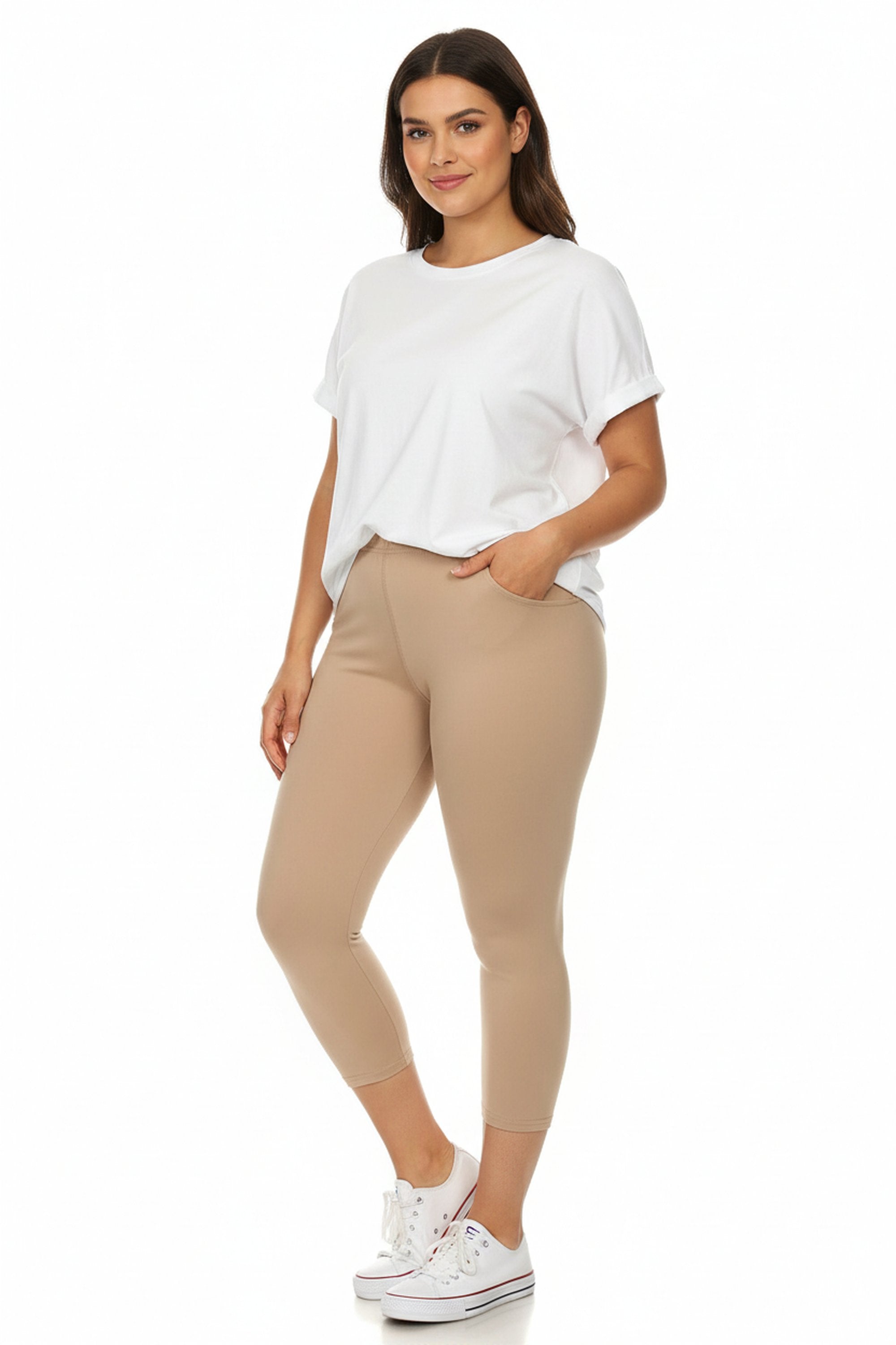 Buttery Smooth Basic Solid Capri Leggings - Plus Size - 1XL 2XL 3XL - New Mix