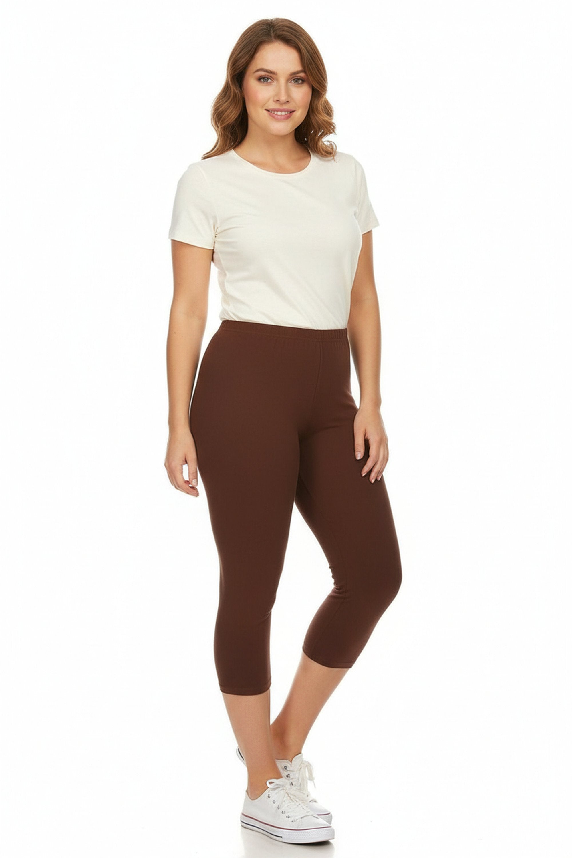 Buttery Smooth Basic Solid Capri Leggings - Plus Size - 1XL 2XL 3XL - New Mix