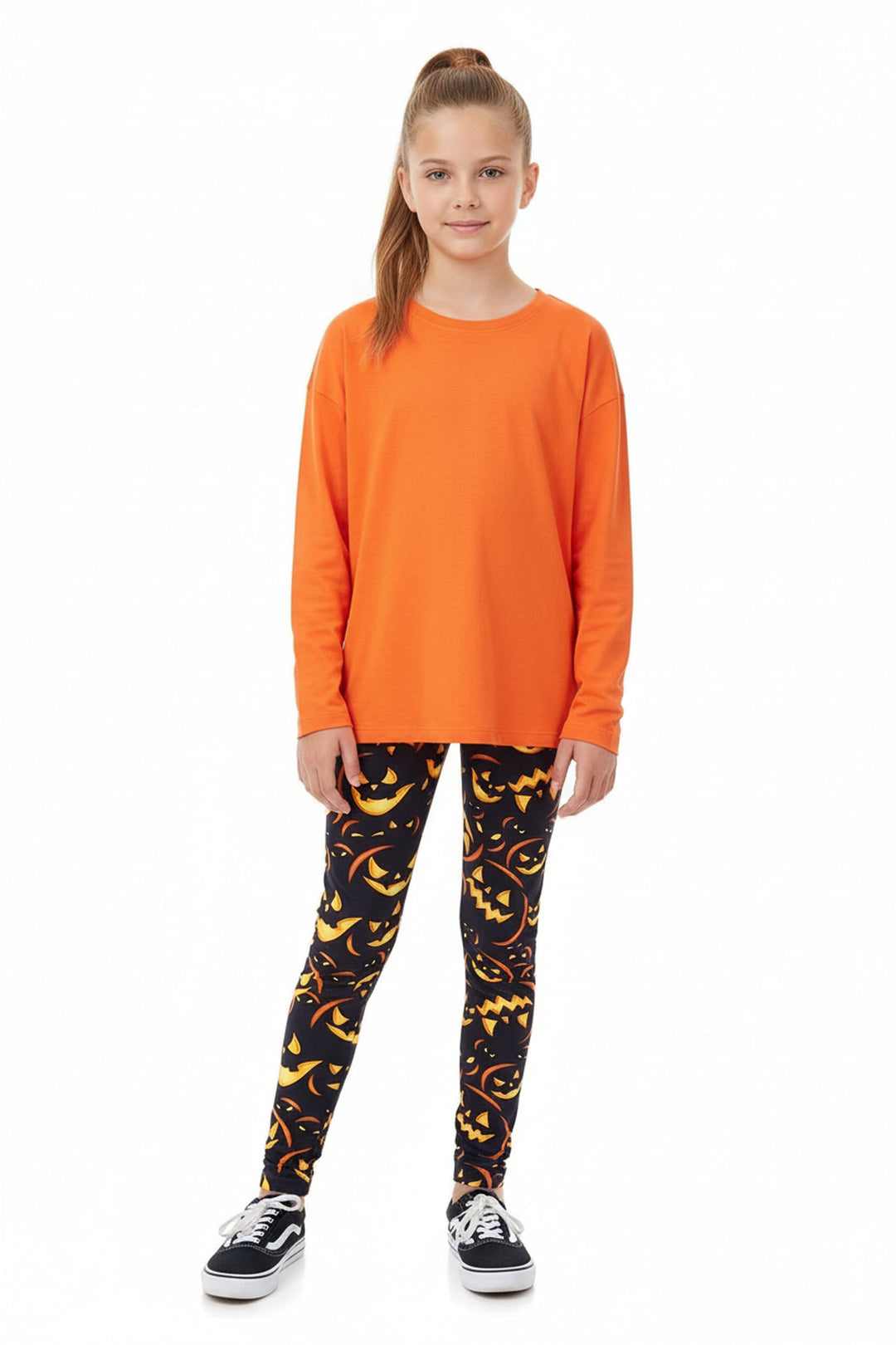 Buttery Smooth Evil Halloween Pumpkins Kids Leggings