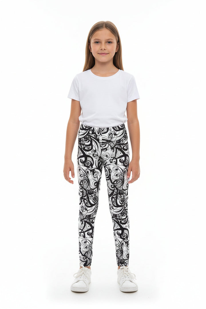 Buttery Smooth Elegant Abstract Swirly Kids Leggings