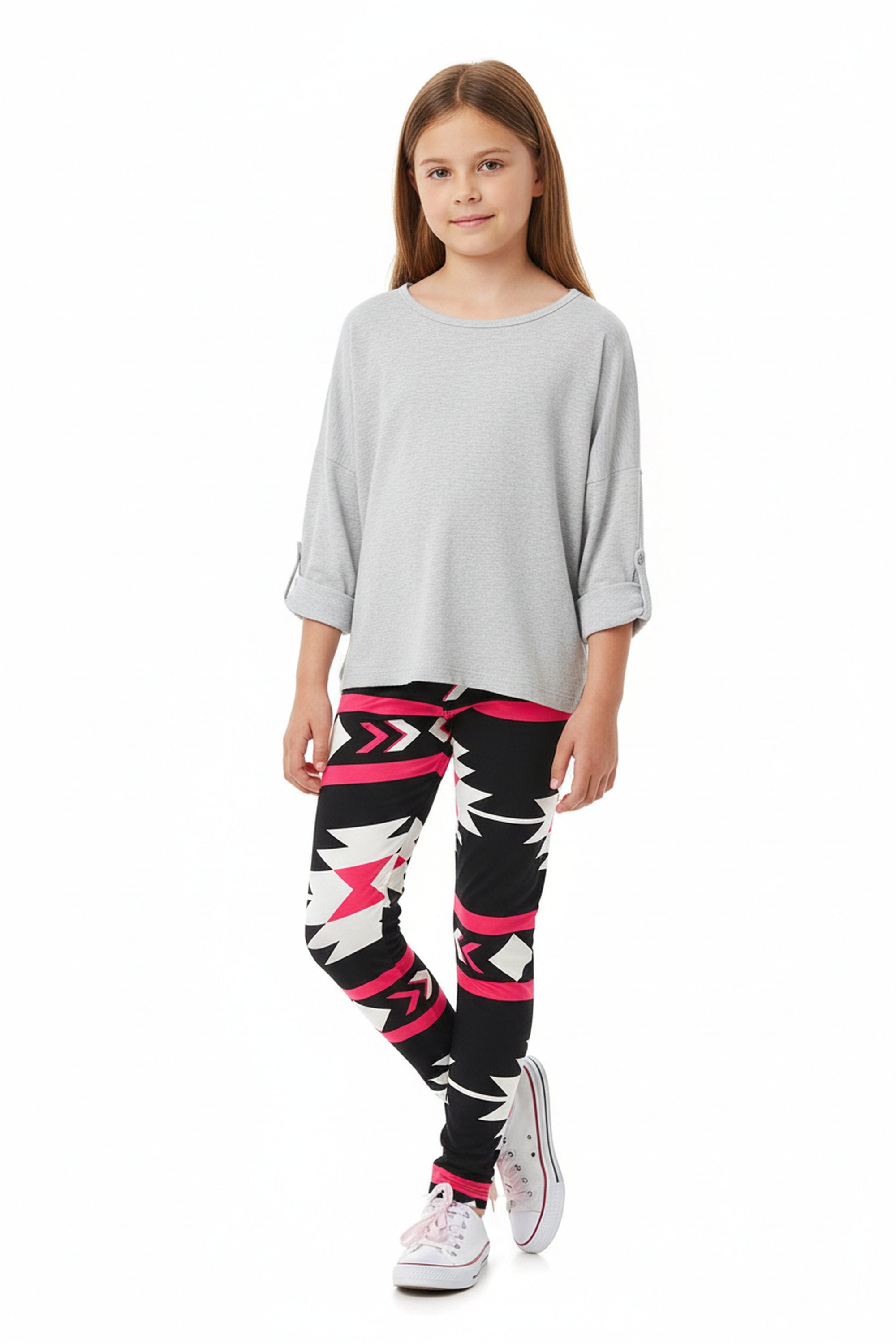 Buttery Smooth Magenta Aztec Tribal Kids Leggings