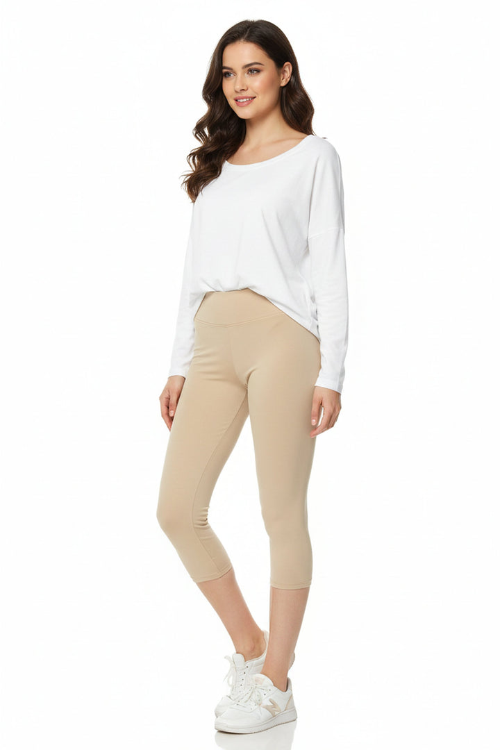 Buttery Smooth Basic Solid High Waisted Capri Leggings - Plus Size - 3 Inch Wiast - 1XL 2XL 3XL - New Mix