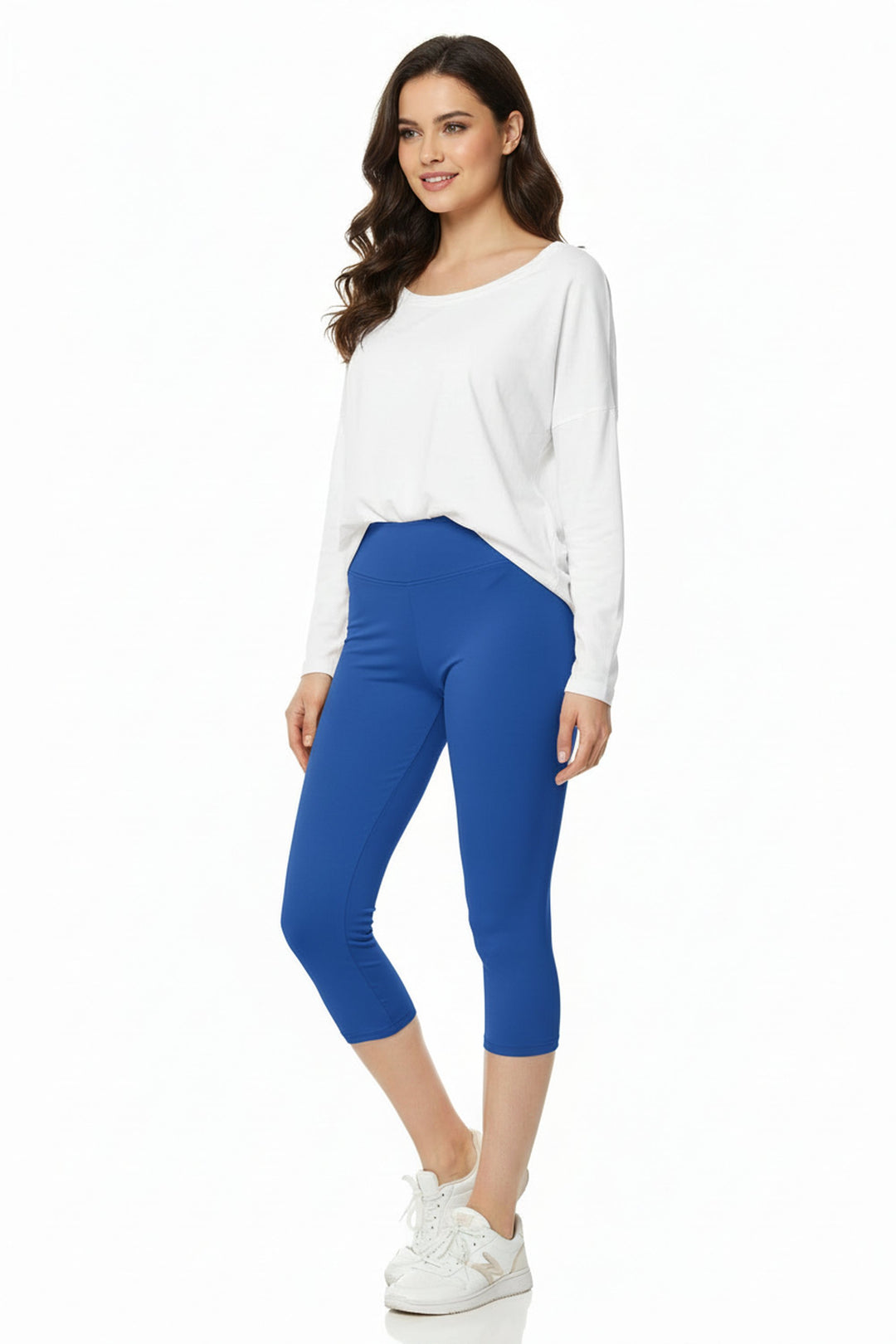 Buttery Smooth Basic Solid High Waisted Capri Leggings - Plus Size - 3 Inch Wiast - 1XL 2XL 3XL - New Mix