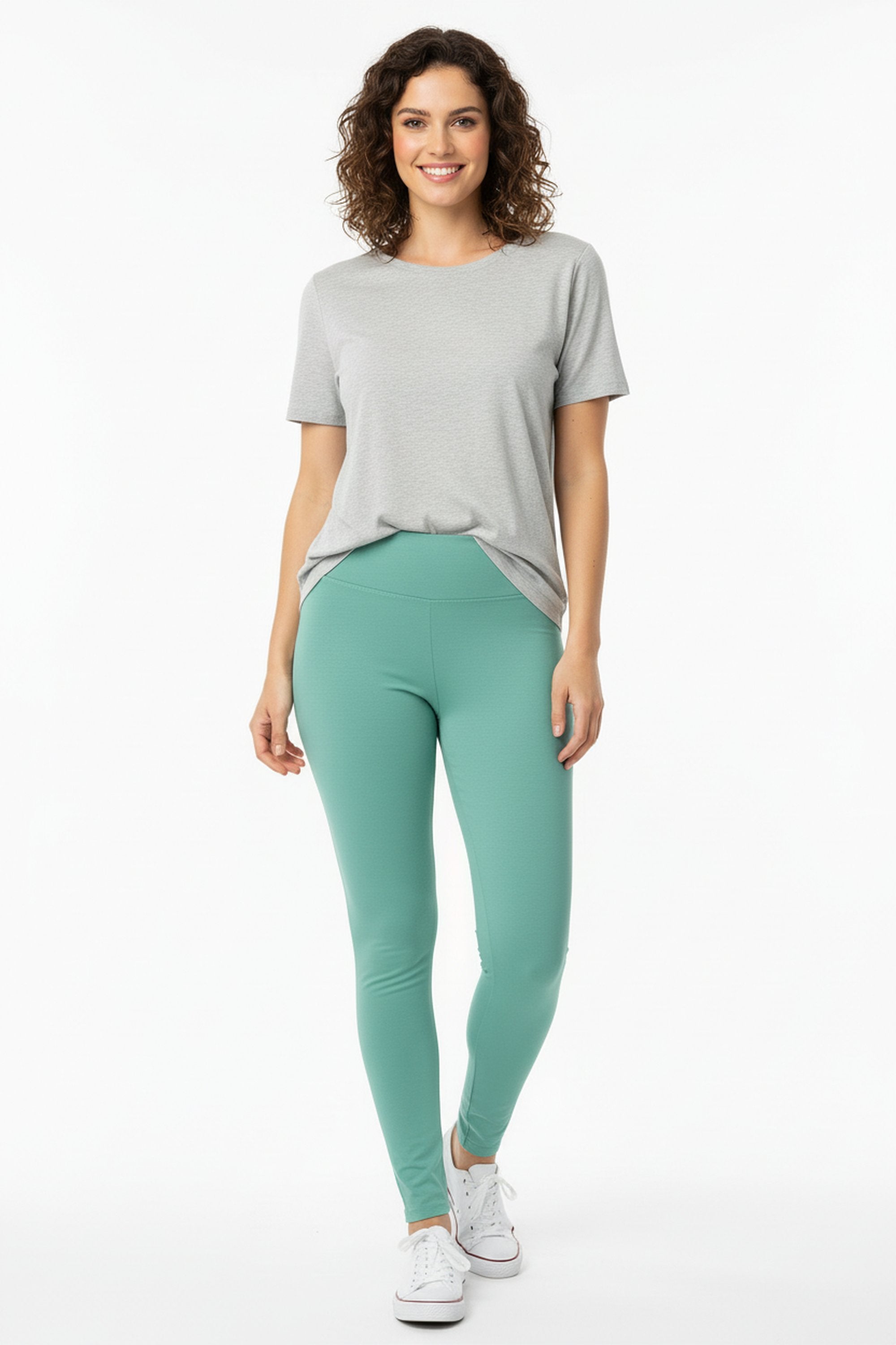 Buttery Smooth Basic Solid High Waisted Leggings - Plus Size - 3 Inch Waist - 1XL 2XL 3XL