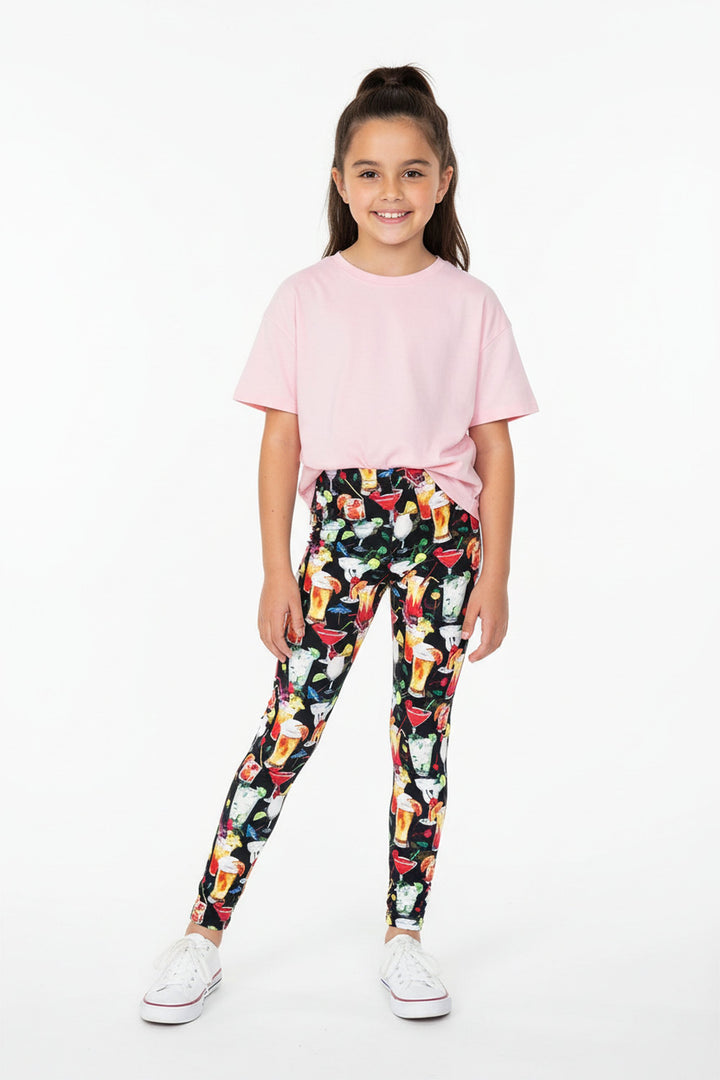 Creamy Soft Tropical Cocktails Kids Leggings - USA Fashion