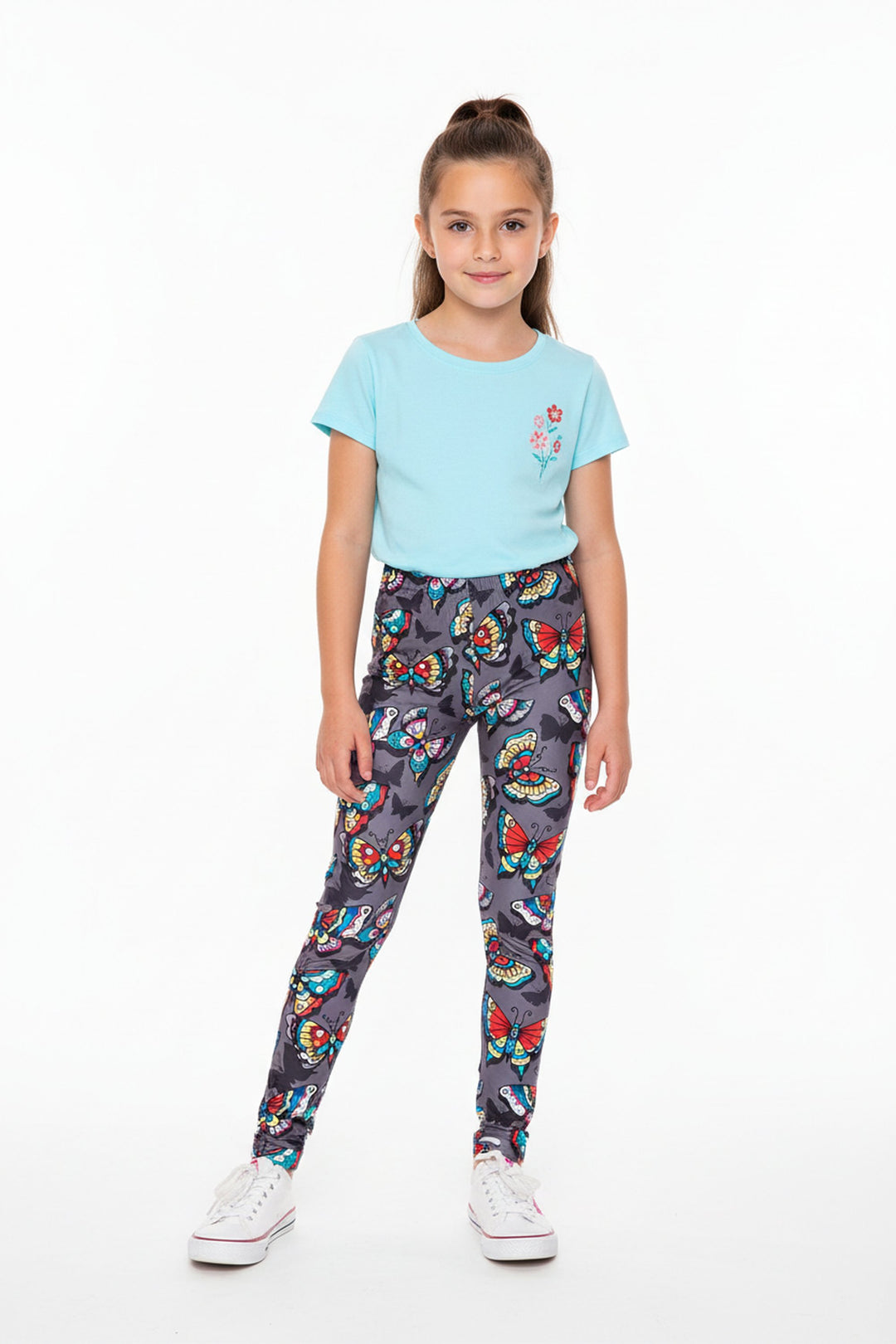 Creamy Soft Jewel Tone Butterfly Kids Leggings - USA Fashion