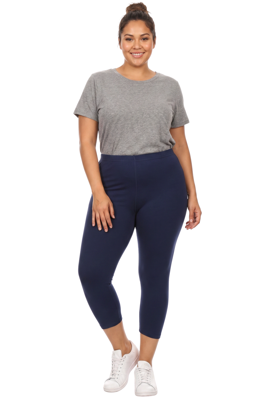 Buttery Smooth Basic Solid Capris Leggings - Extra Plus Size - 3XL 4XL 5XL
